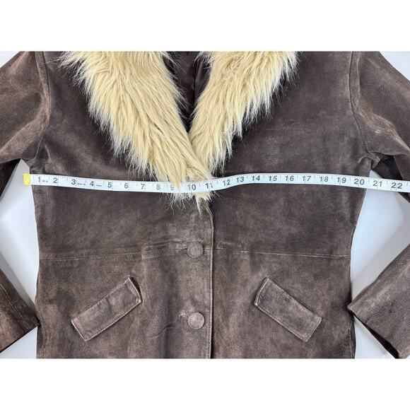 Vintage Y2K 90s 2000s XOXO Women’s Genuine Suede Leather Jacket XL Brown Phoebe - Picture 4 of 13